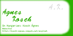 agnes kosch business card